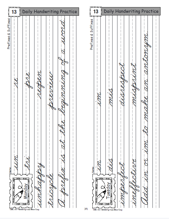 Daily Handwriting Practice PDF Daily Handwriting Practice PDF